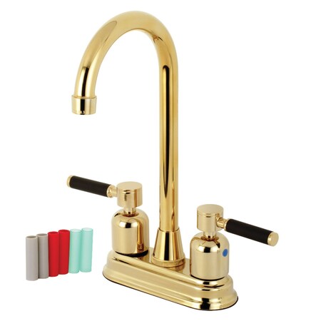 Kingston Brass KB8492DKL Kaiser Bar Faucet, Polished Brass KB8492DKL